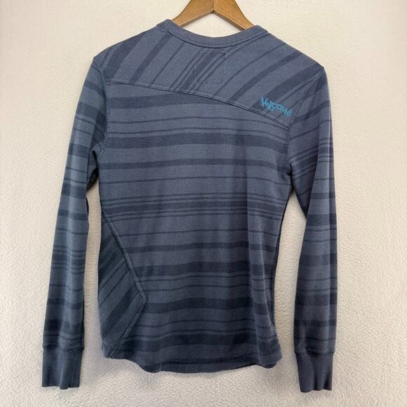 Volcom Shirt Men's Small Blue Thermal Waffle Knit Grunge Vintage Y2k Skater - Picture 7 of 9